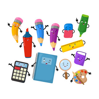 開學季文具用品卡通素材 創意與實用并存